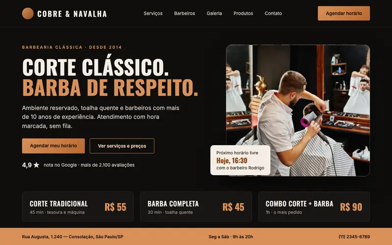 Cobre & Navalha — Barbearia