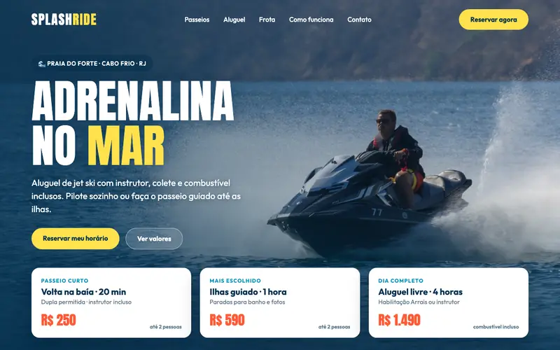 SplashRide — Aluguel de jet ski